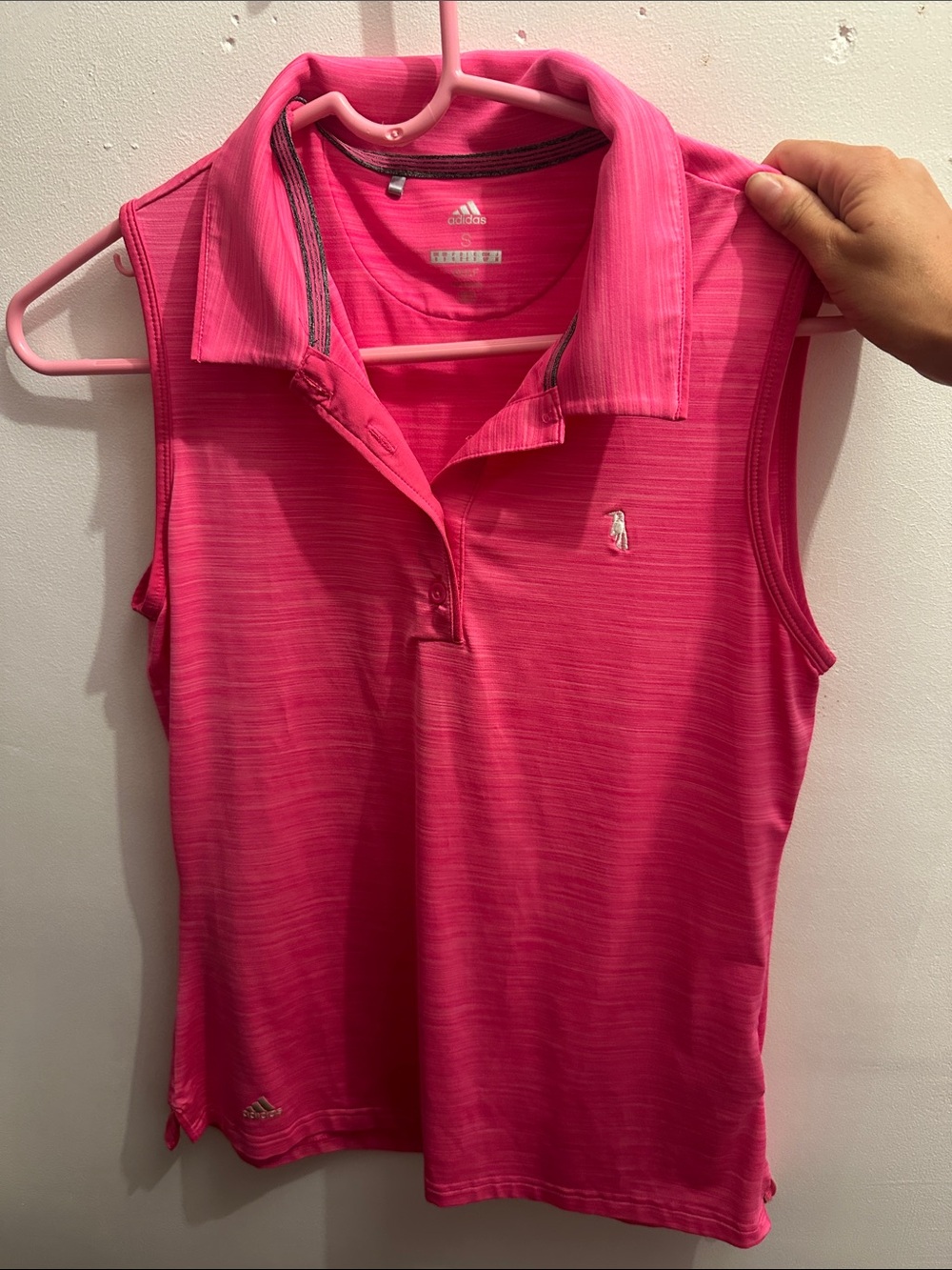 adidas Women’s Pink Sleeveless golf Polo Top